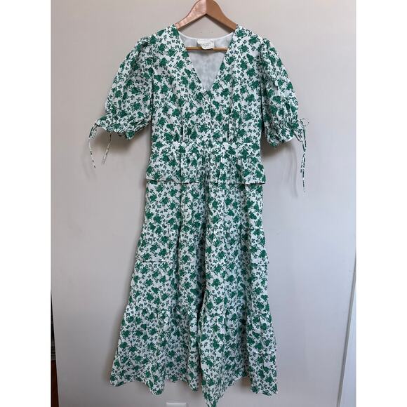 HYACINTH HOUSE Dresses & Skirts - Hyacinth House Tuckernuck Green Floral Irenea Midi Dress Size Med Cottagecore